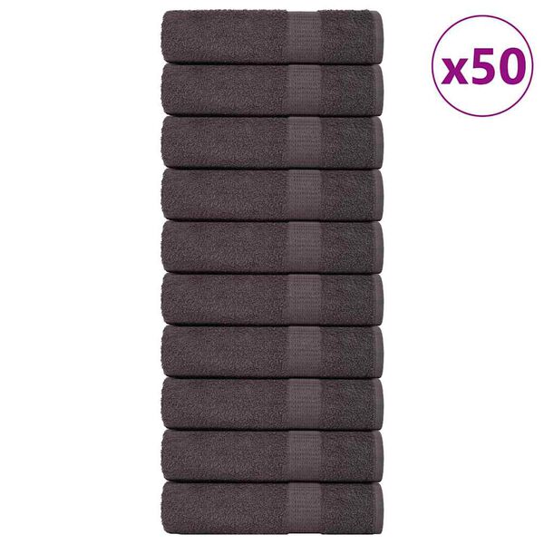 vidaXL Toalhas de m&atilde;os FROGN 50 pcs 50x100 cm 360 g/m&sup2; antracite