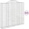 vidaXL Cestos gabi&atilde;o arqueados 25 pcs 200x50x180/200 ferro galvanizado