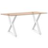 vidaXL P&eacute;s para mesa de jantar 2 pe&ccedil;as, branco, 70x(72-73,3) cm, a&ccedil;o