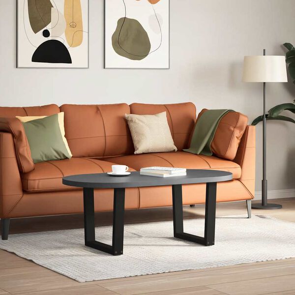 vidaXL P&eacute;s para mesa de centro em V 2 pe&ccedil;as preto 50x(42-43,3) cm a&ccedil;o