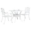 vidaXL Conjunto de Mesa de Jardim 3 pcs Branco Alum&iacute;nio Fundido