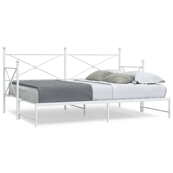 vidaXL Cama de dia com gavet&atilde;o sem colch&atilde;o 90x190 cm a&ccedil;o branco