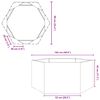 vidaXL Vaso/floreira de jardim hexagonal 104x90x45 cm a&ccedil;o branco