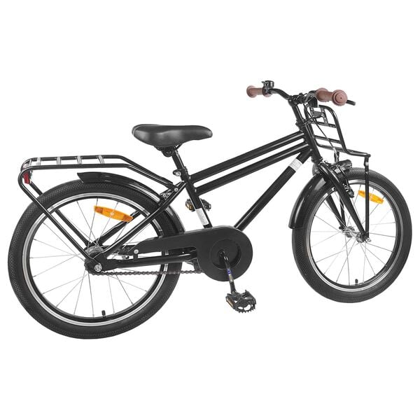 vidaXL Bicicleta Infantil 18 Polegadas para 5-7 anos Preto