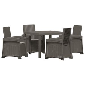 vidaXL Conjunto de Jantar para Jardim 5 unid. Cinzento-claro PP