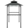 vidaXL Gazebo churrasco prateleiras laterais 240x150x243 aço antracite