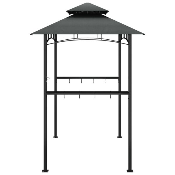 vidaXL Gazebo churrasco prateleiras laterais 240x150x243 aço antracite