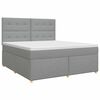 vidaXL Cama box spring com colch&atilde;o Cinzento-claro 180 x 200 cm Tecido