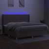 vidaXL Cama box spring colch&atilde;o/LED 200x200cm tecido cinza-acastanhado