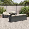 vidaXL Conjunto de Sof&aacute; de Jardim Manual 9 pcs Preto Rattan Sint&eacute;tico