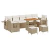 vidaXL Conjunto de Sof&aacute; de Jardim Bege e Creme vime PE