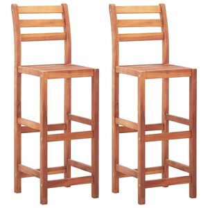 vidaXL Bancos de bar 2 pcs madeira de ac&aacute;cia maci&ccedil;a
