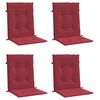 vidaXL Almofad&otilde;es lombares cadeiras jardim 4pcs oxford vermelho tinto