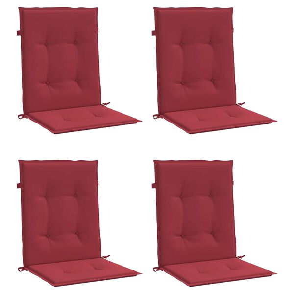 vidaXL Almofad&otilde;es lombares cadeiras jardim 4pcs oxford vermelho tinto