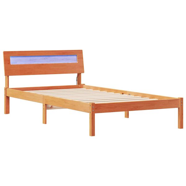 vidaXL Estrutura da Cama com cabeceira Marrom Cera 90 x 190 cm