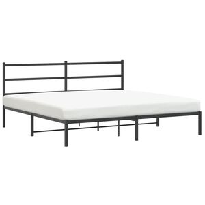 vidaXL Estrutura de cama com cabeceira 193x203 cm metal preto