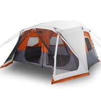 vidaXL Tenda de campismo com luzes LED 10 pessoas cinza-claro/laranja