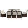 vidaXL Conjunto de Jantar para Jardim 9 pcs Castanho vime PE