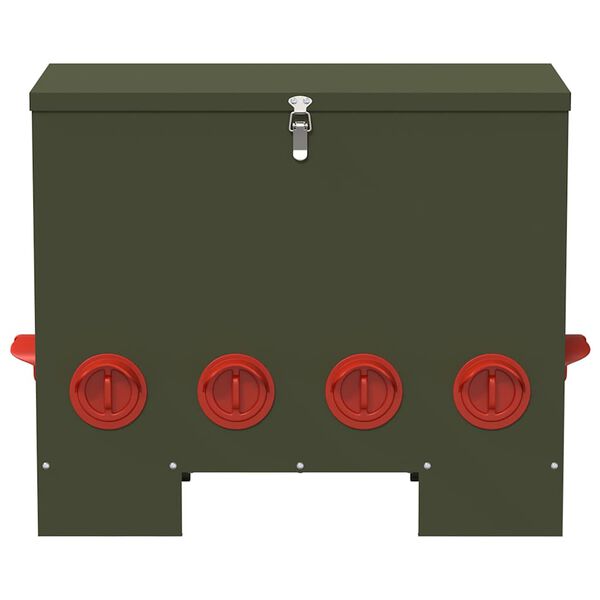 vidaXL Comedouro para galinha Verde Oliva 60,5 x 29 x 51 cm