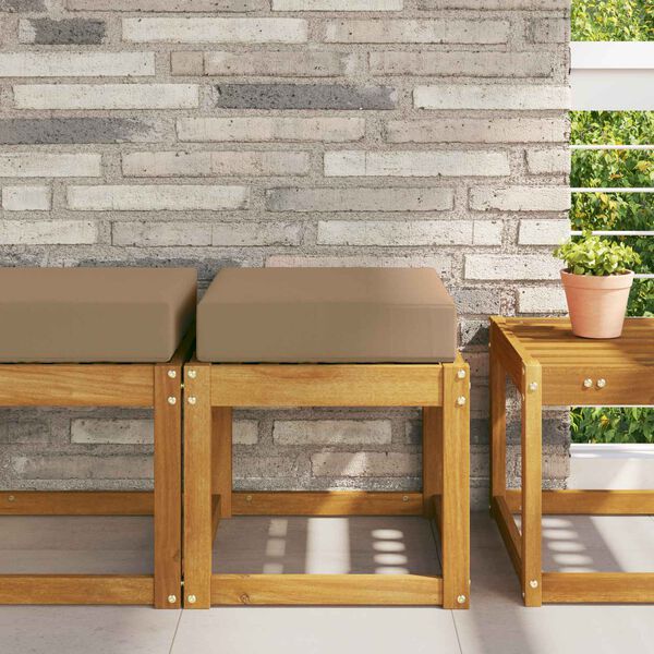 vidaXL Almofada de Assento Externa Cinzento-acastanhado 40 x 40 x 8 cm