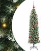 vidaXL &Aacute;rvore Slim de Natal Artificial Verde e Branco 150 cm