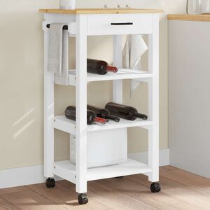 vidaXL Carrinho de cozinha MONZA 48x40x88,5 cm madeira de pinho maci&ccedil;a