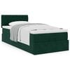 vidaXL Estrutura de cama otomana colch&atilde;o 90x200 cm veludo verde escuro