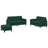 vidaXL 3 pcs conjunto de sof&aacute;s veludo verde-escuro