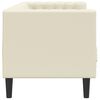 vidaXL Sof&aacute; chesterfield 3 lugares couro artificial creme
