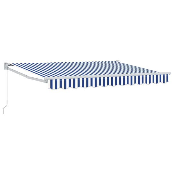 vidaXL Toldo Retr&aacute;til Azul e Branco 2,5 x 2 m Poli&eacute;ster