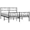 vidaXL Estrutura de cama com cabeceira e pés 120x200 cm metal preto