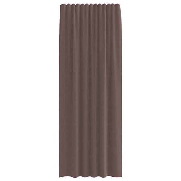 vidaXL Cortinas de voile com bolsos para varão 2 pcs castanho