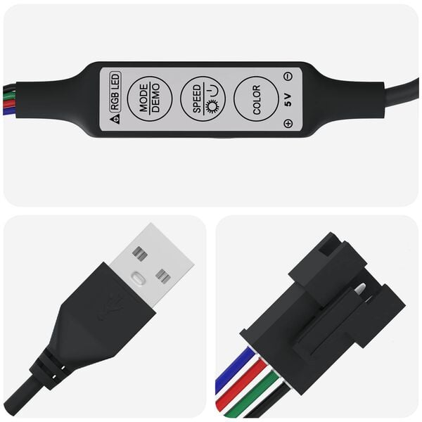 vidaXL Fita LED 4 pcs Preto e Transparente 90 x 0,8 x 0,3 cm