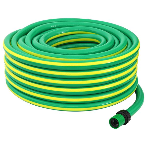 vidaXL Mangueira de Jardim 5 Camadas Verde e Amarelo 1 / 2'' 10 m PVC