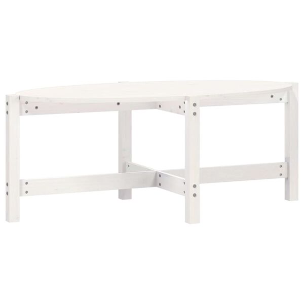 vidaXL Mesa de centro 118x63x45 cm madeira de pinho maciça branco