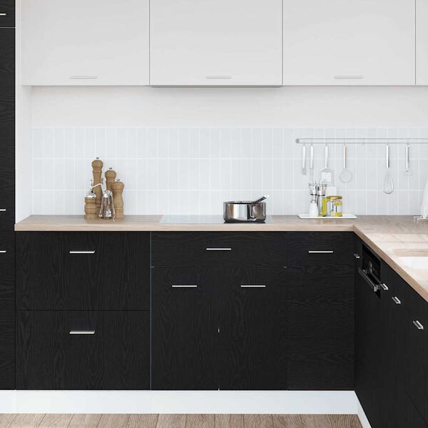 vidaXL Arm&aacute;rio suspenso com gaveta Carvalho Preto 60 x 46 x 81,5 cm