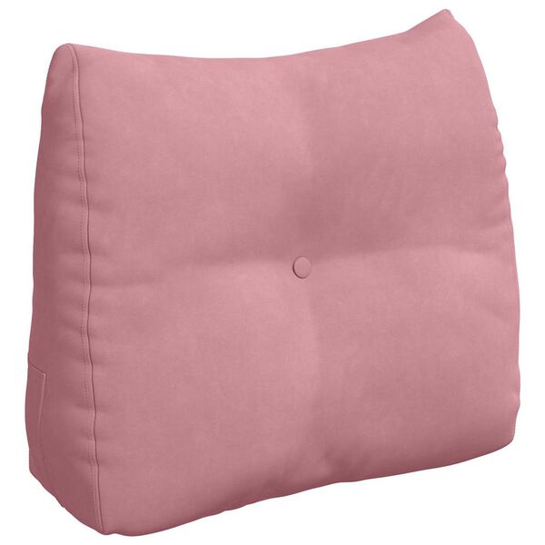 vidaXL Travesseiro para Costas Rosa 60 x 24 x 50 cm Veludo