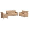 vidaXL Conjunto de Sof&aacute;s 3 pcs Cappuccino Couro Sint&eacute;tico