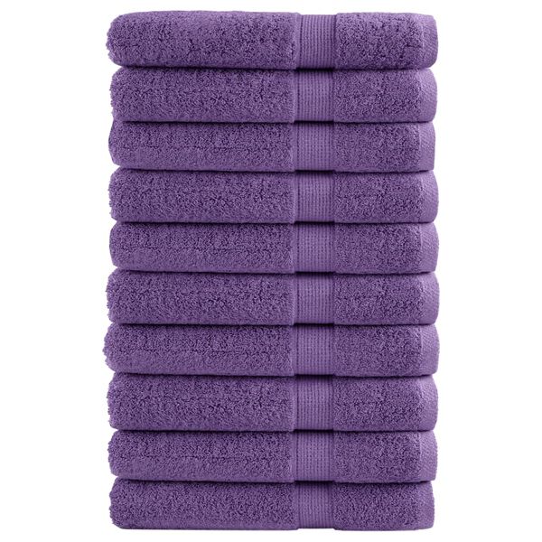 vidaXL Toalhas de sauna premium SOLUND 10 pcs 80x200 cm 600 gsm roxo