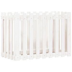vidaXL Canteiro elevado design cerca 100x50x70 cm pinho maci&ccedil;o branco