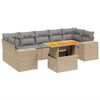 vidaXL 8 pcs conjunto de sof&aacute;s p/ jardim com almofad&otilde;es vime PE bege