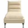 vidaXL Chaise lounge de massagem com almofad&otilde;es tecido creme