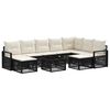 vidaXL Conjunto de Sof&aacute; de Jardim 10 pcs Preto vime PE