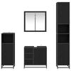 vidaXL Conjunto de M&oacute;veis para Banheiro com porta 4 pcs Carvalho Preto