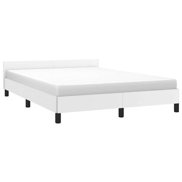 vidaXL Estrutura de cama c/ cabeceira sem colch&atilde;o 140x200 cm branco