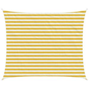 vidaXL Vela de Sombra 2,5 x 4 m HDPE Retangular Amarelo e Branco