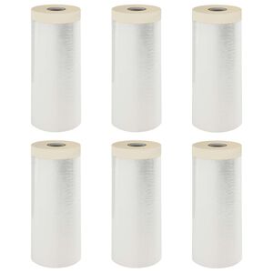 vidaXL Lona de Poeira com Fita Adesiva 6 unid. Transparente HDPE