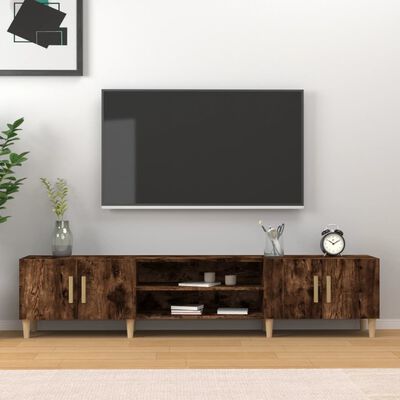 vidaXL Móvel de TV 180x31,5x40 cm derivados de madeira carvalho fumado