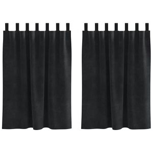 vidaXL Cortinas opacas 2 unid. Preto 140 x 140 cm Veludo