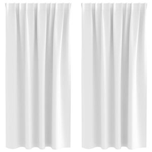 vidaXL Cortinas Blackout com Argolas 2 unid. Branco brilhante